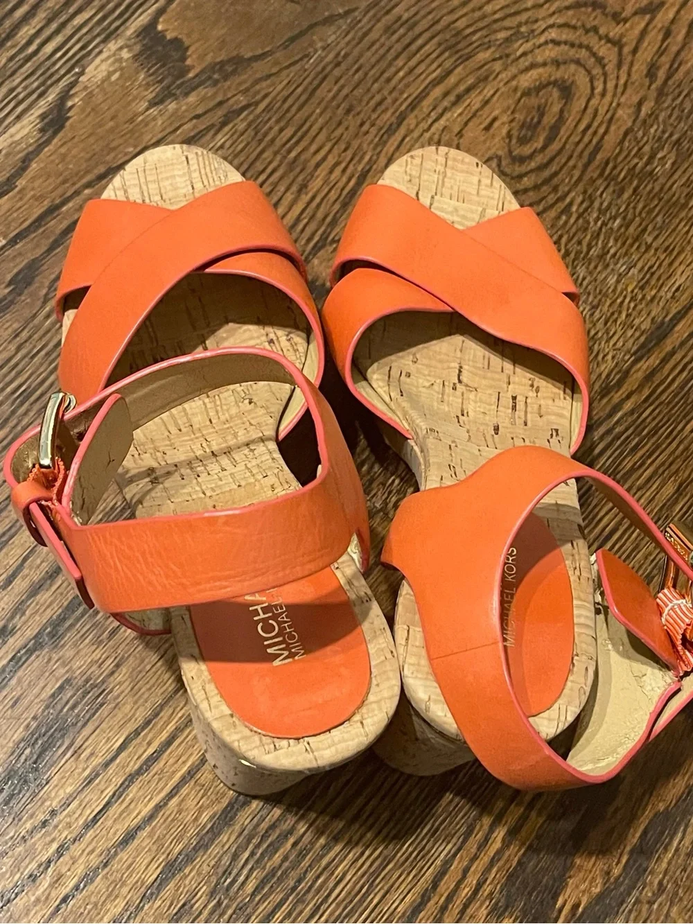 Michael Kors  women’s Classic Coral Strappy Cork Platform Sandals size 6.5